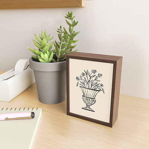 Intemporalis Garden Pot Antique Vase Flower Framed Mini Art Print