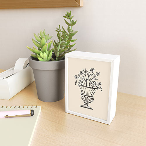Intemporalis Garden Pot Antique Vase Flower Framed Mini Art Print