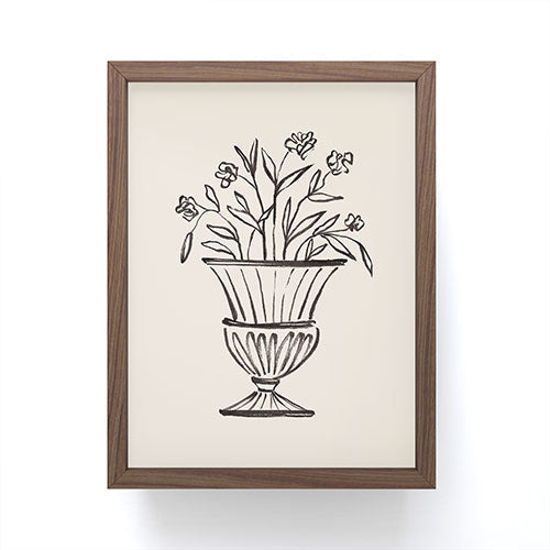 Intemporalis Garden Pot Antique Vase Flower Framed Mini Art Print