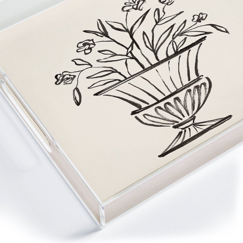Intemporalis Garden Pot Antique Vase Flower Acrylic Tray