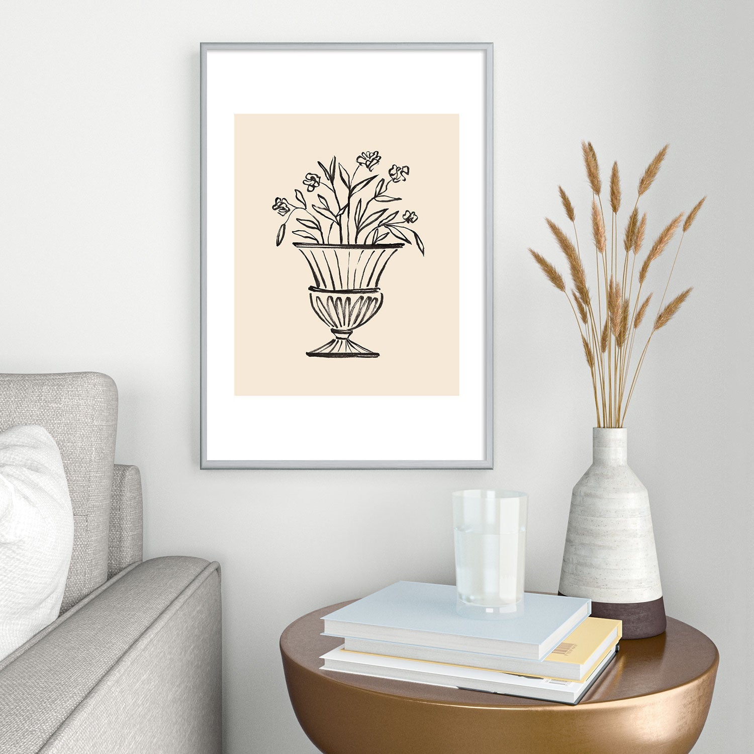 Intemporalis Garden Pot Antique Vase Flower Metal Framed Art Print