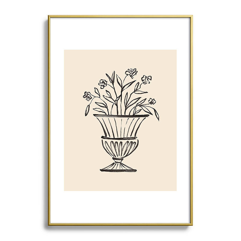 Intemporalis Garden Pot Antique Vase Flower Metal Framed Art Print