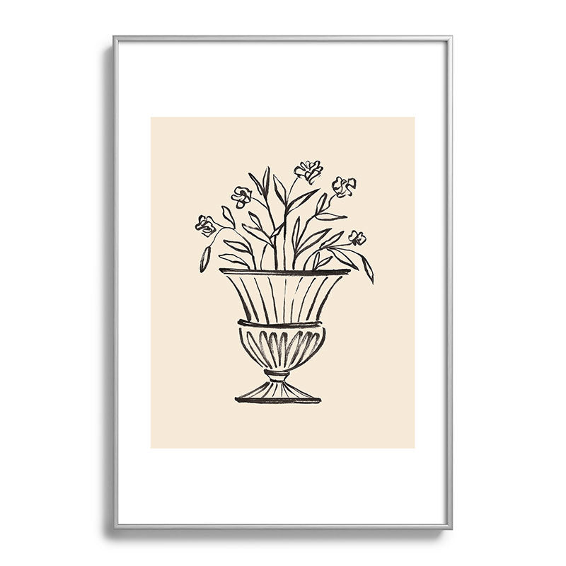 Intemporalis Garden Pot Antique Vase Flower Metal Framed Art Print