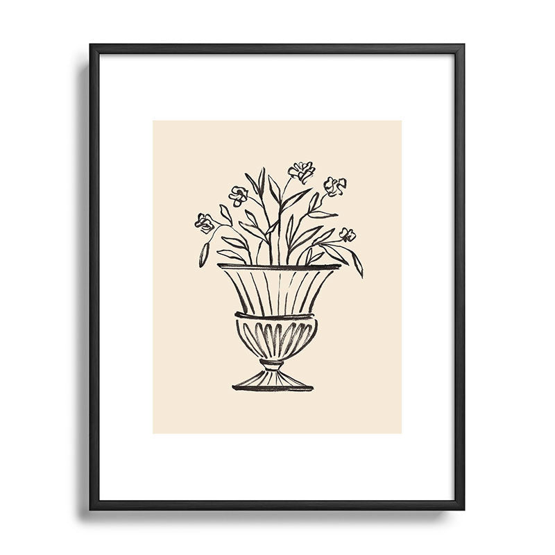 Intemporalis Garden Pot Antique Vase Flower Metal Framed Art Print
