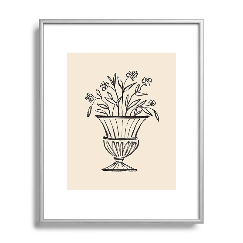 Intemporalis Garden Pot Antique Vase Flower Metal Framed Art Print
