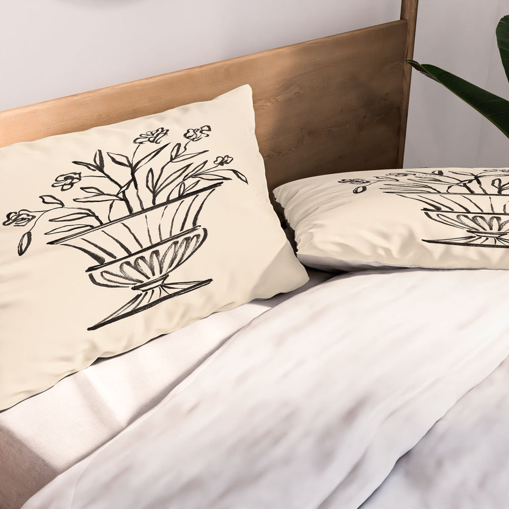 Intemporalis Garden Pot Antique Vase Flower Pillow Shams