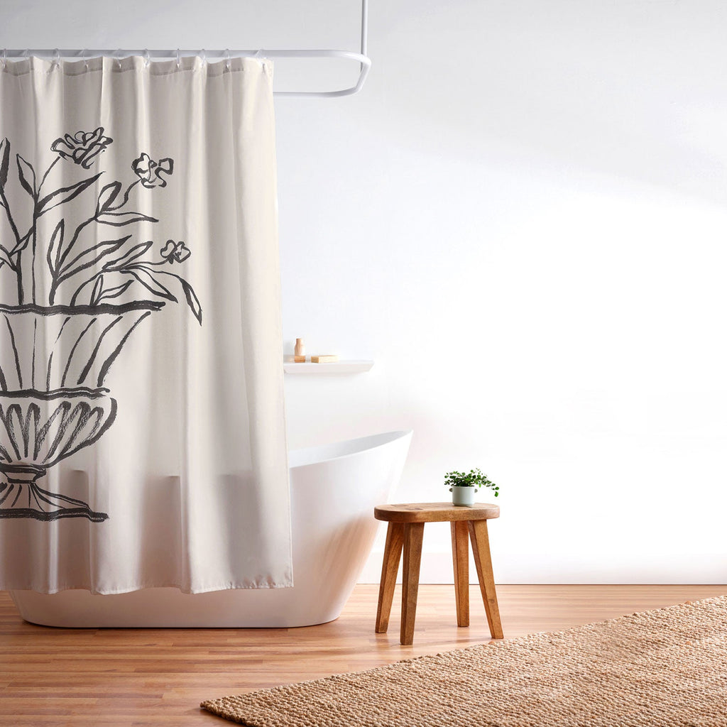 Intemporalis Garden Pot Antique Vase Flower Shower Curtain