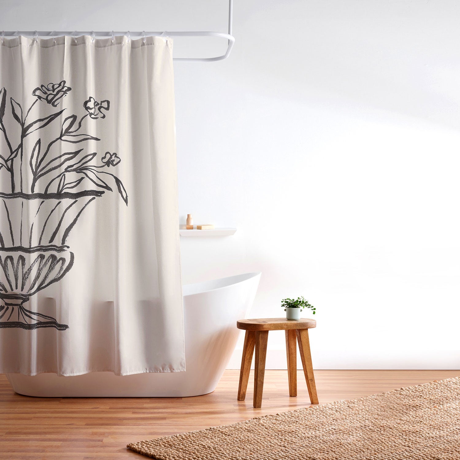 Intemporalis Garden Pot Antique Vase Flower Shower Curtain