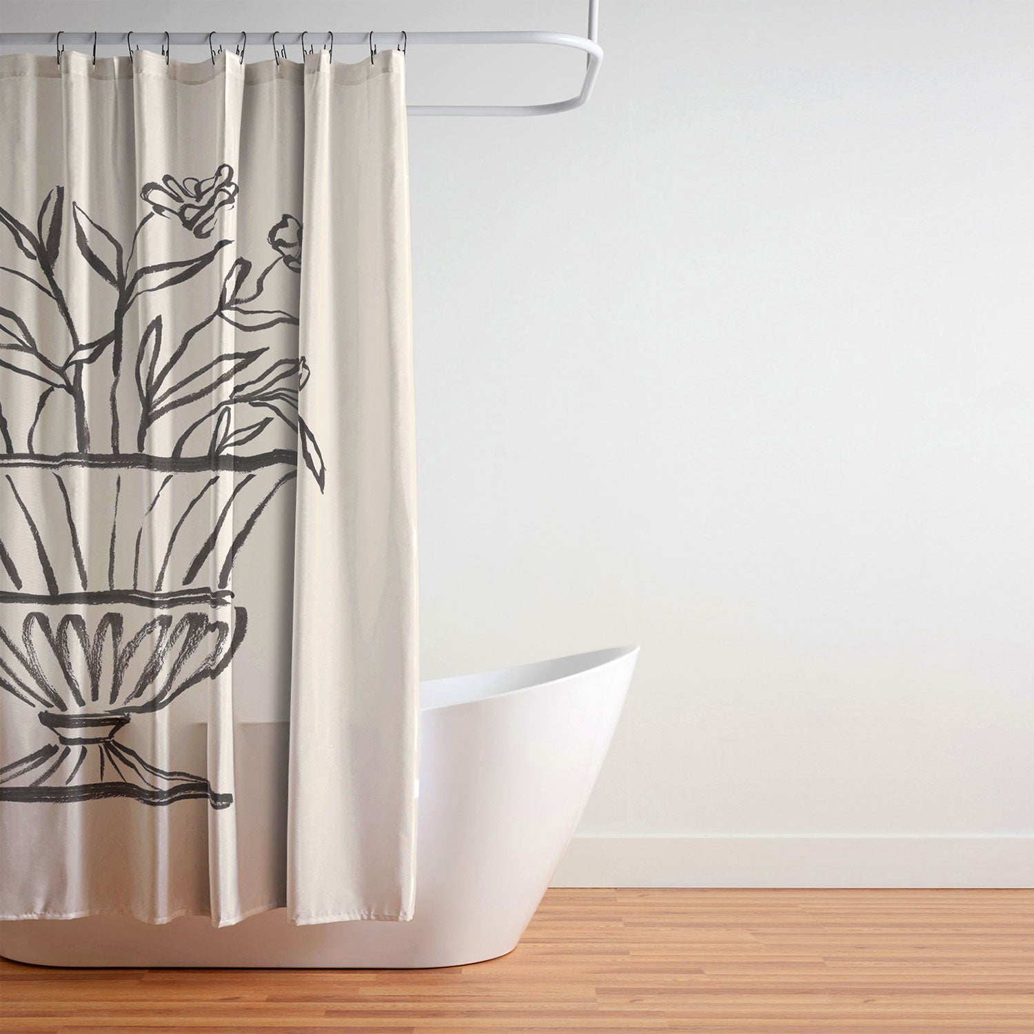 Intemporalis Garden Pot Antique Vase Flower Shower Curtain