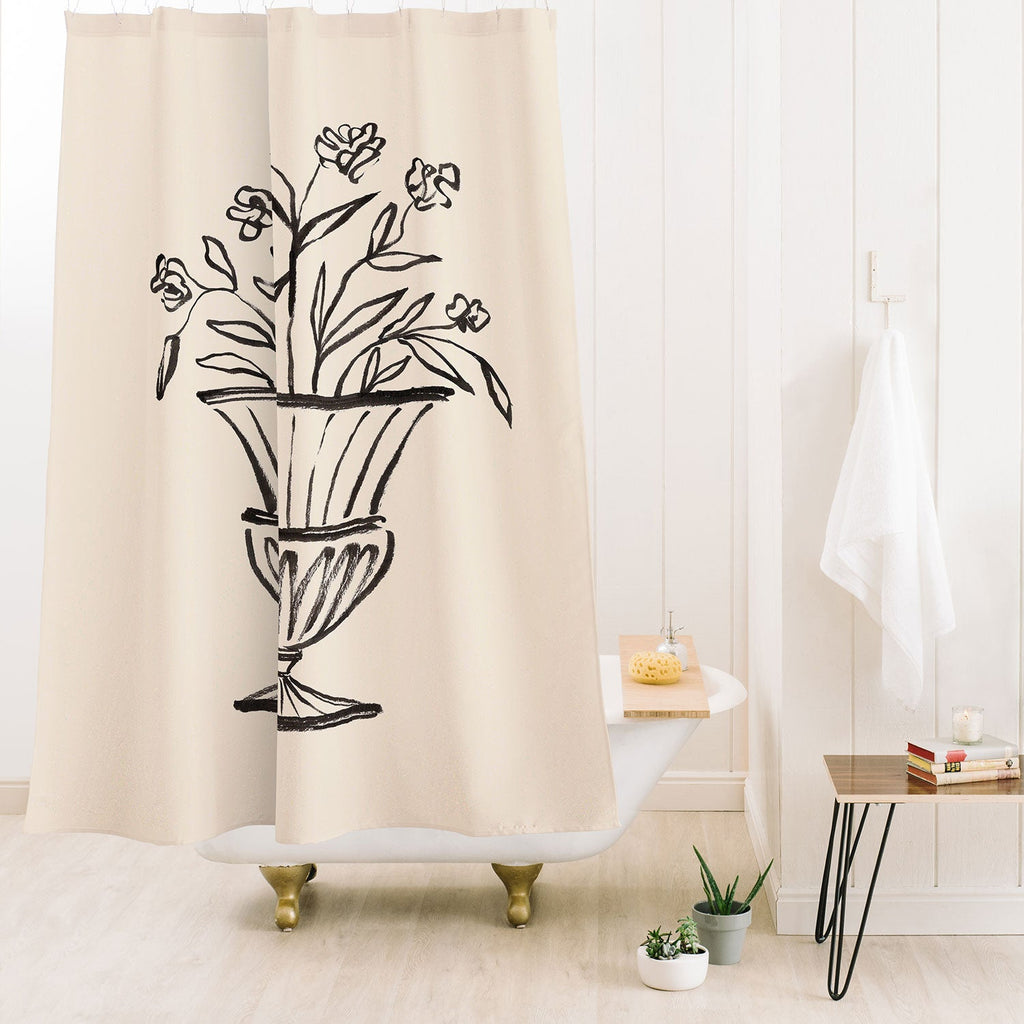 Intemporalis Garden Pot Antique Vase Flower Shower Curtain