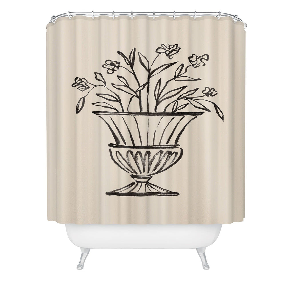 Intemporalis Garden Pot Antique Vase Flower Shower Curtain