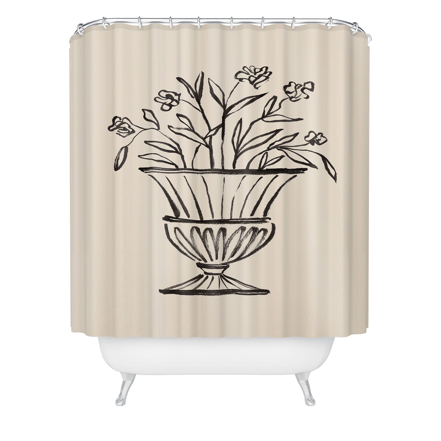 Intemporalis Garden Pot Antique Vase Flower Shower Curtain