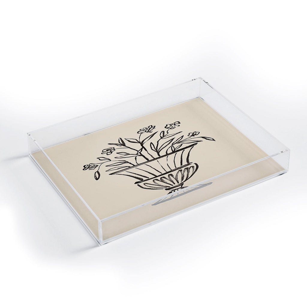 Intemporalis Garden Pot Antique Vase Flower Acrylic Tray