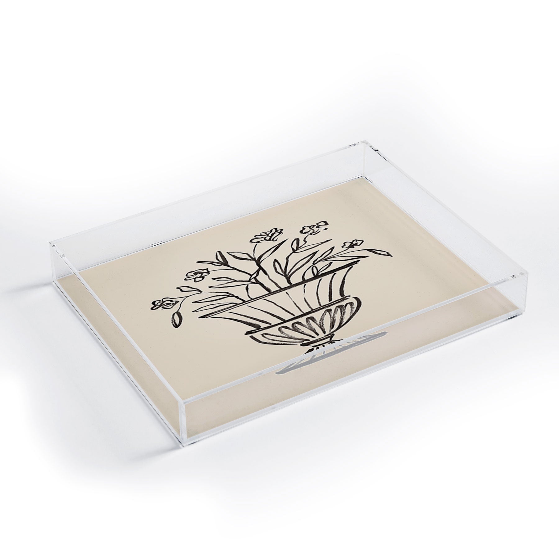Intemporalis Garden Pot Antique Vase Flower Acrylic Tray