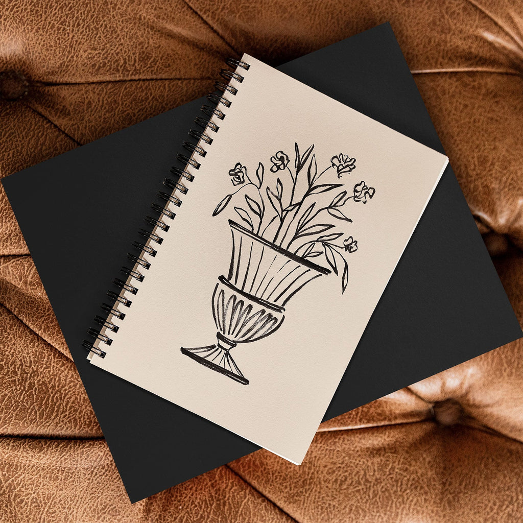 Intemporalis Garden Pot Antique Vase Flower Spiral Notebook