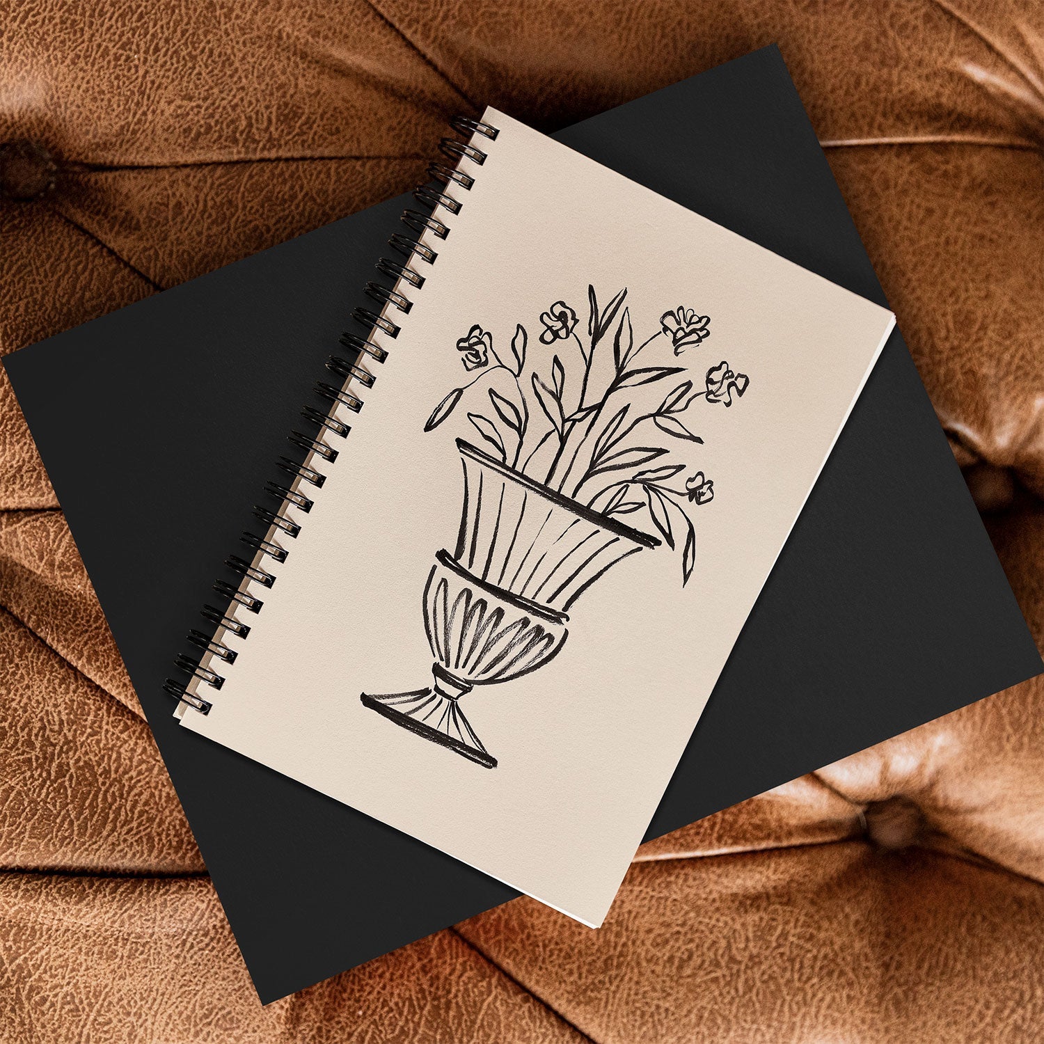 Intemporalis Garden Pot Antique Vase Flower Spiral Notebook