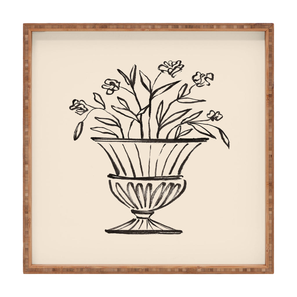 Intemporalis Garden Pot Antique Vase Flower Square Tray