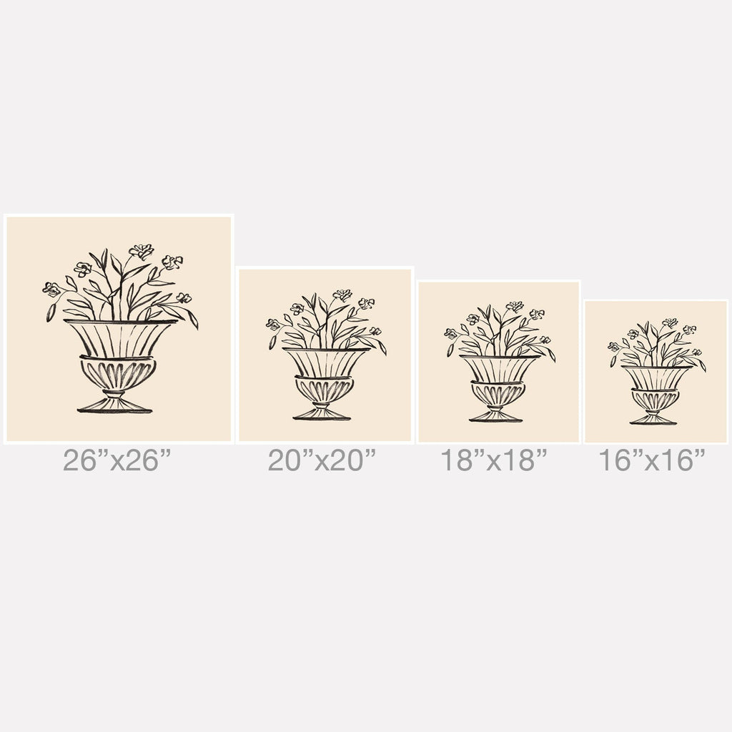 Intemporalis Garden Pot Antique Vase Flower Outdoor Throw Pillow