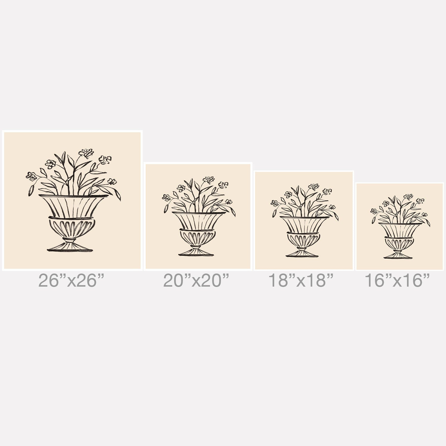 Intemporalis Garden Pot Antique Vase Flower Throw Pillow