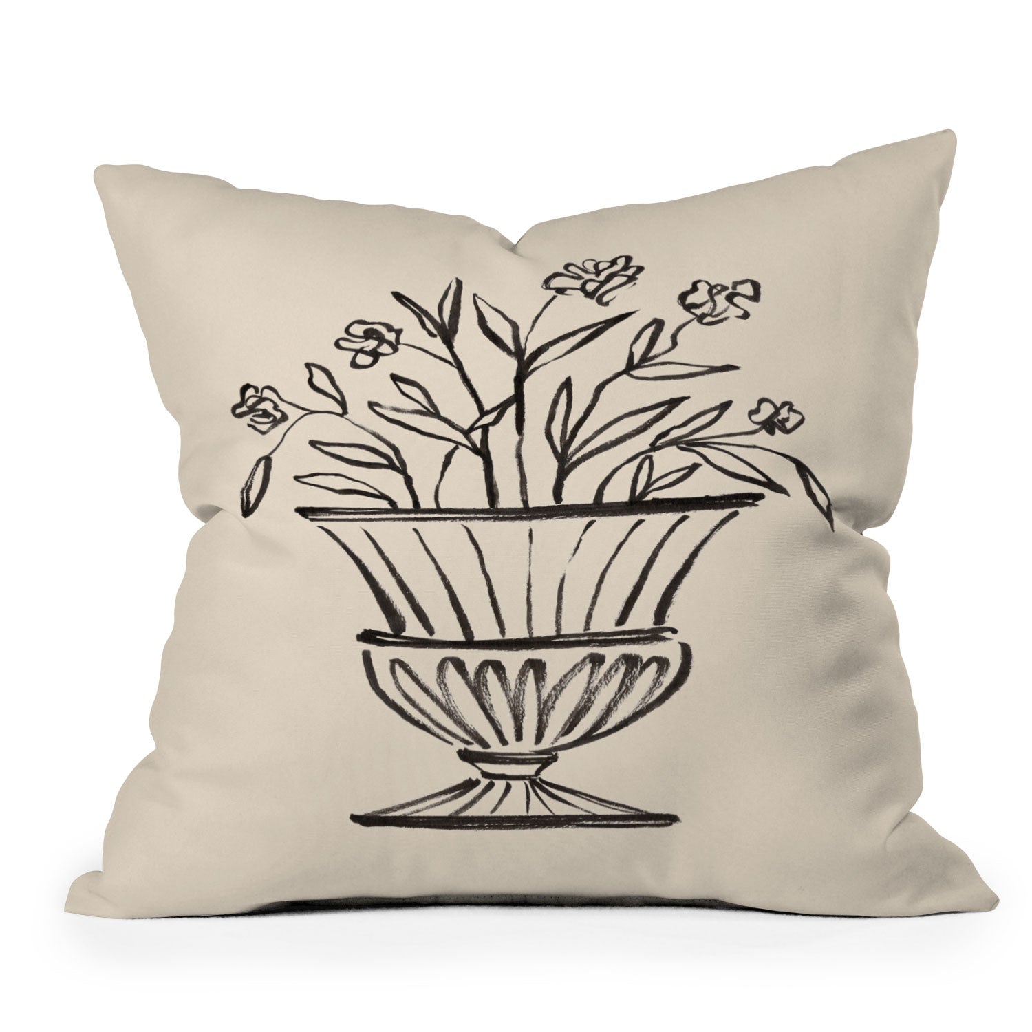 Intemporalis Garden Pot Antique Vase Flower Outdoor Throw Pillow