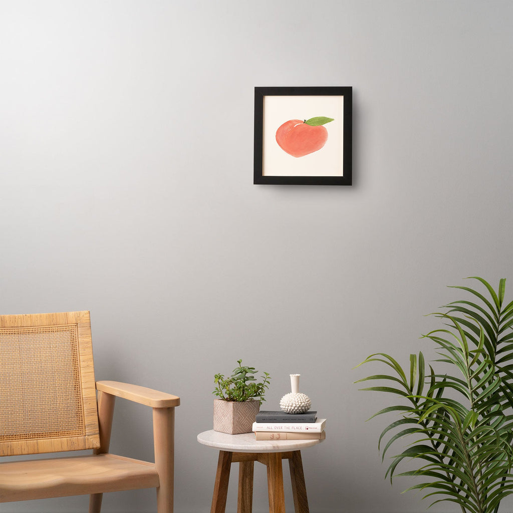 Intemporalis Peach Fruit Watercolor Painting Framed Wall Art