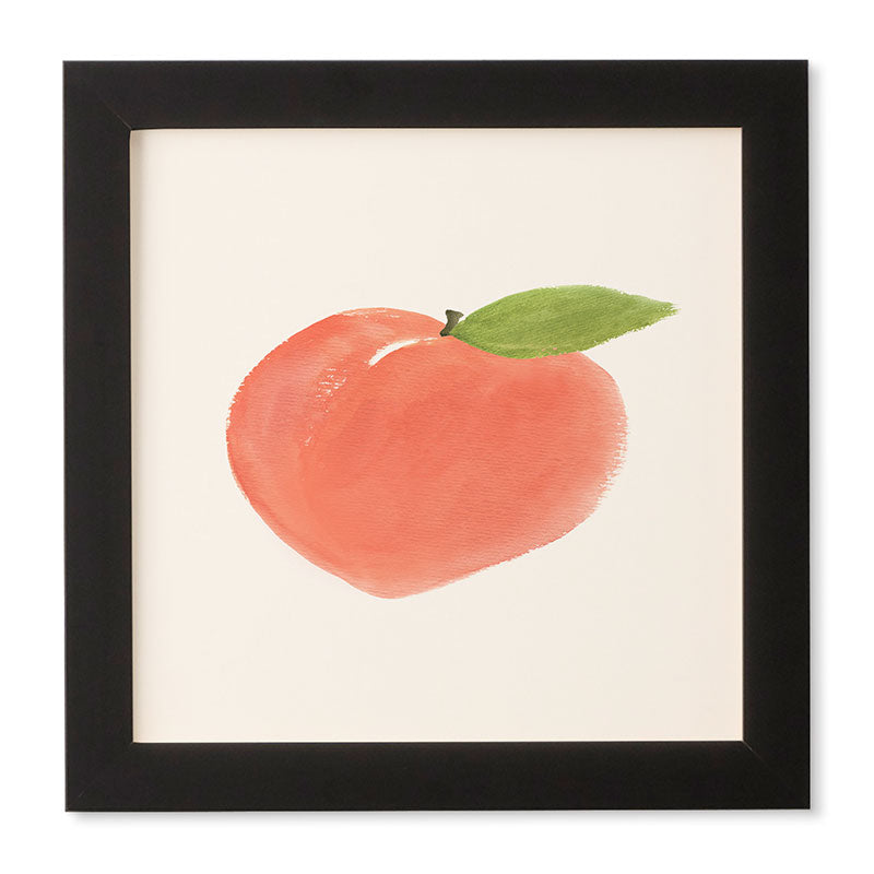 Intemporalis Peach Fruit Watercolor Painting Framed Wall Art