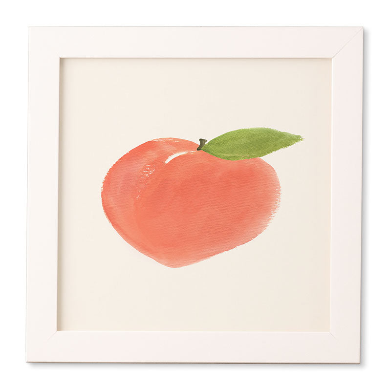 Intemporalis Peach Fruit Watercolor Painting Framed Wall Art