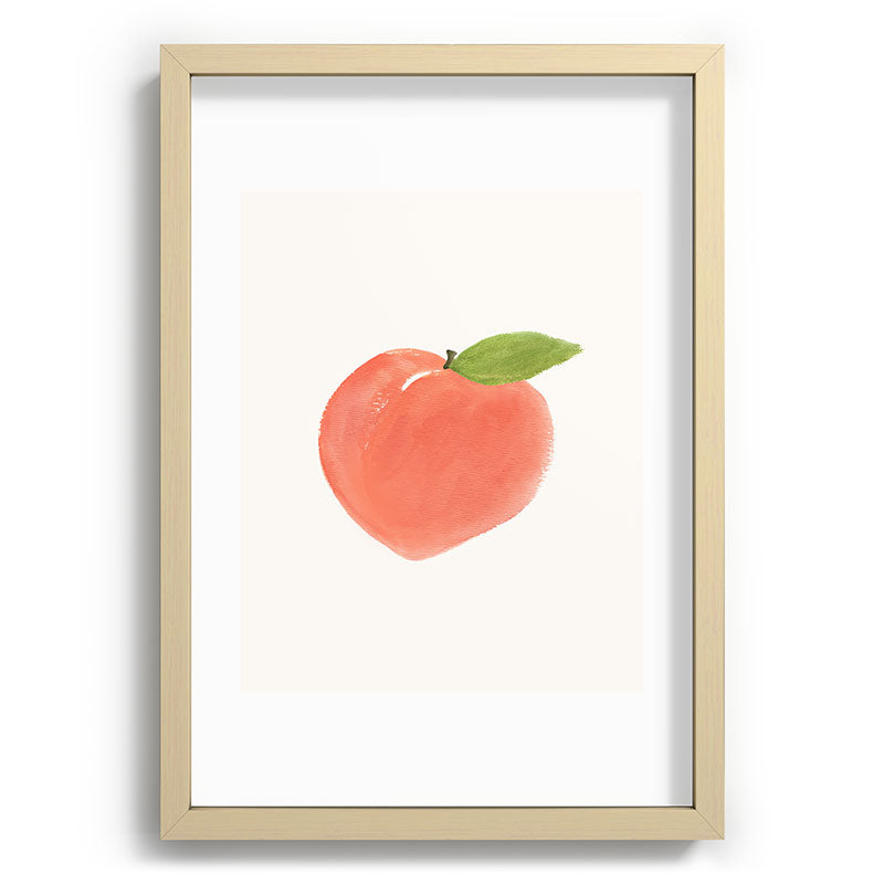 Intemporalis Peach Fruit Watercolor Painting Recessed Framing Rectangle