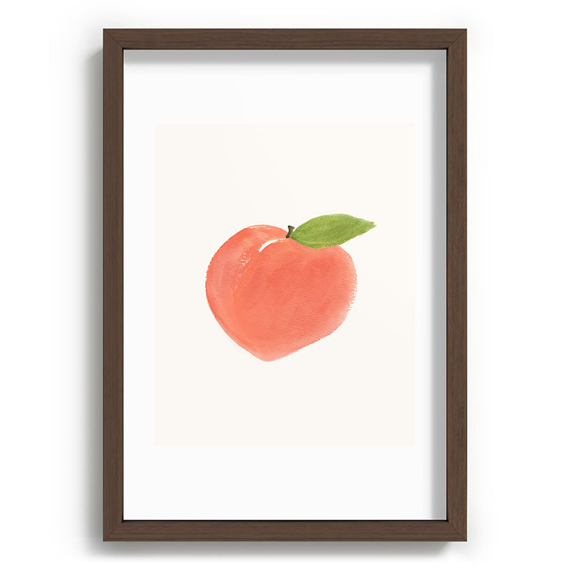 Intemporalis Peach Fruit Watercolor Painting Recessed Framing Rectangle