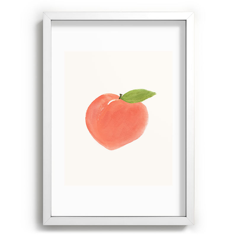 Intemporalis Peach Fruit Watercolor Painting Recessed Framing Rectangle