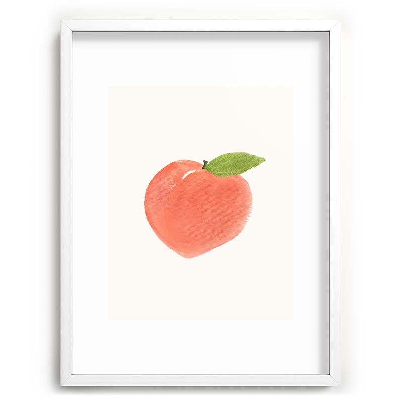 Intemporalis Peach Fruit Watercolor Painting Recessed Framing Rectangle