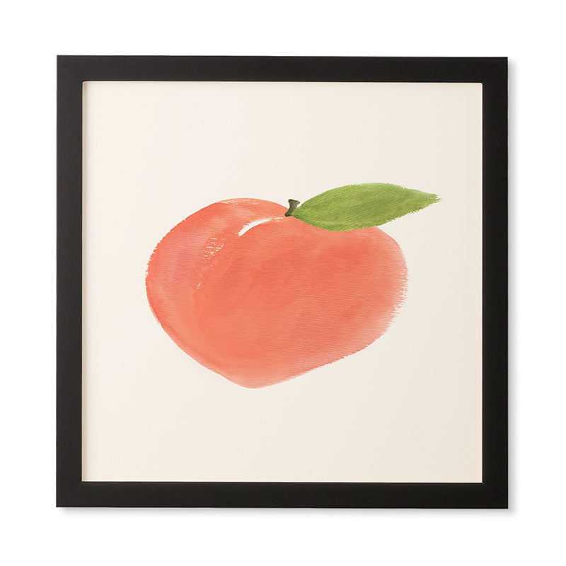 Intemporalis Peach Fruit Watercolor Painting Framed Wall Art