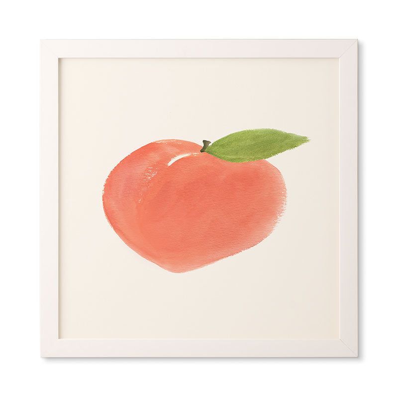 Intemporalis Peach Fruit Watercolor Painting Framed Wall Art