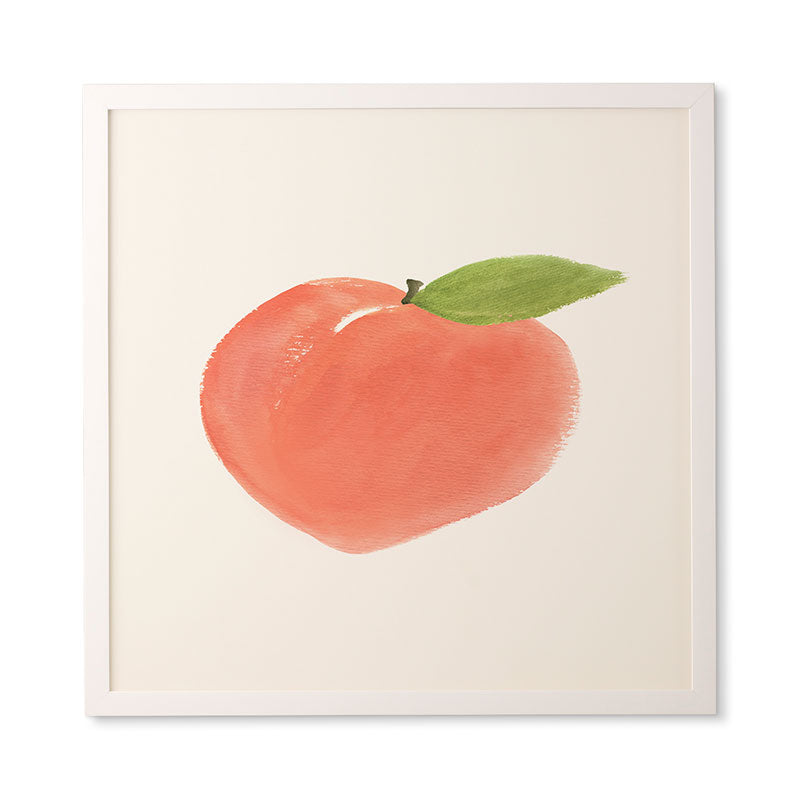 Intemporalis Peach Fruit Watercolor Painting Framed Wall Art