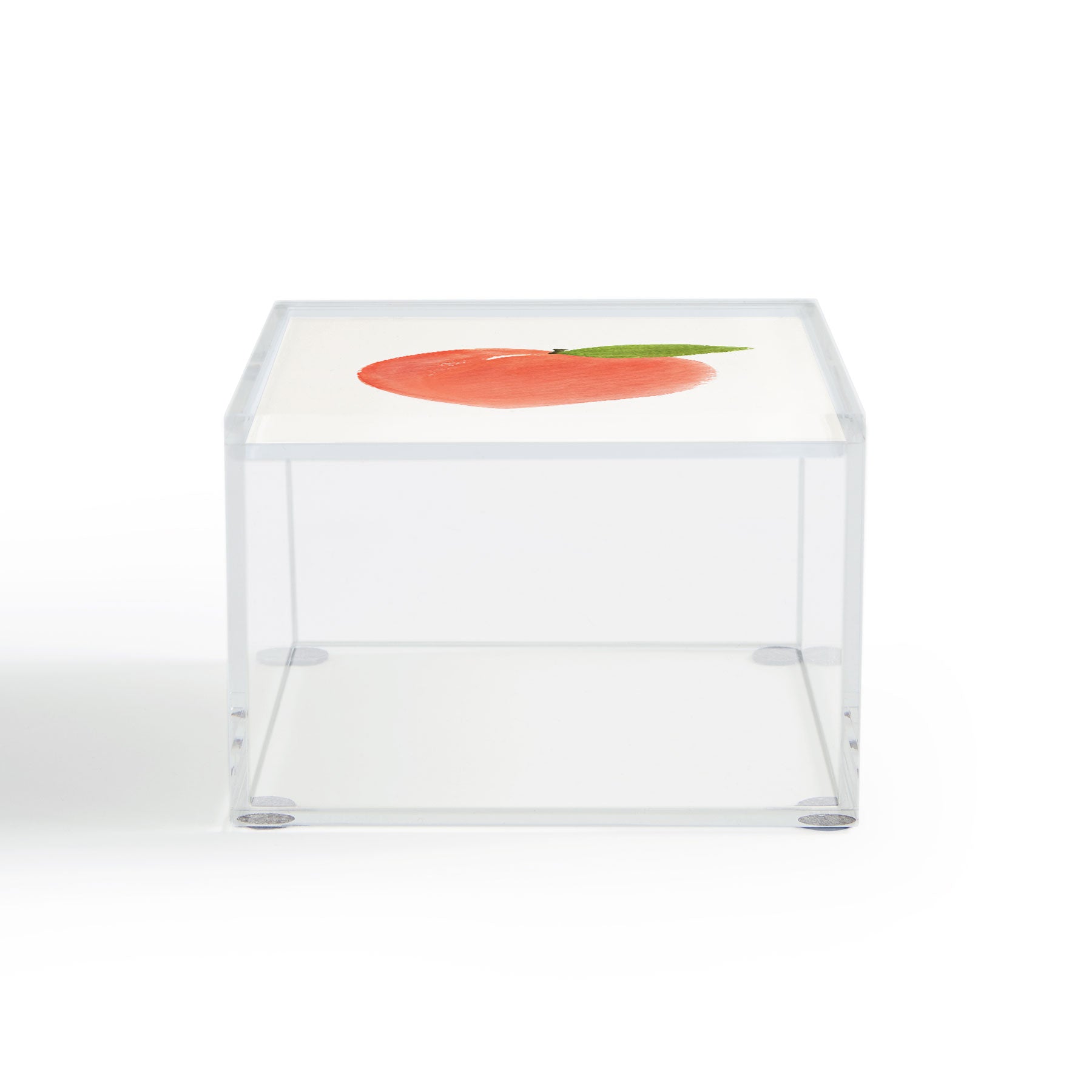 Intemporalis Peach Fruit Watercolor Painting Acrylic Box