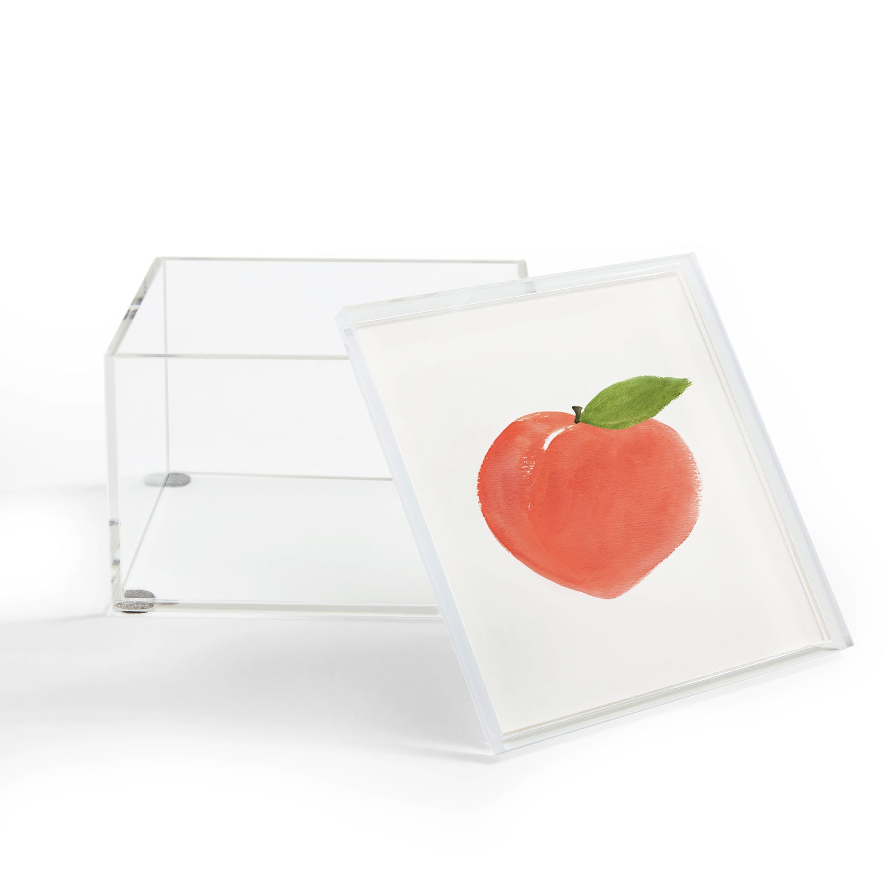 Intemporalis Peach Fruit Watercolor Painting Acrylic Box