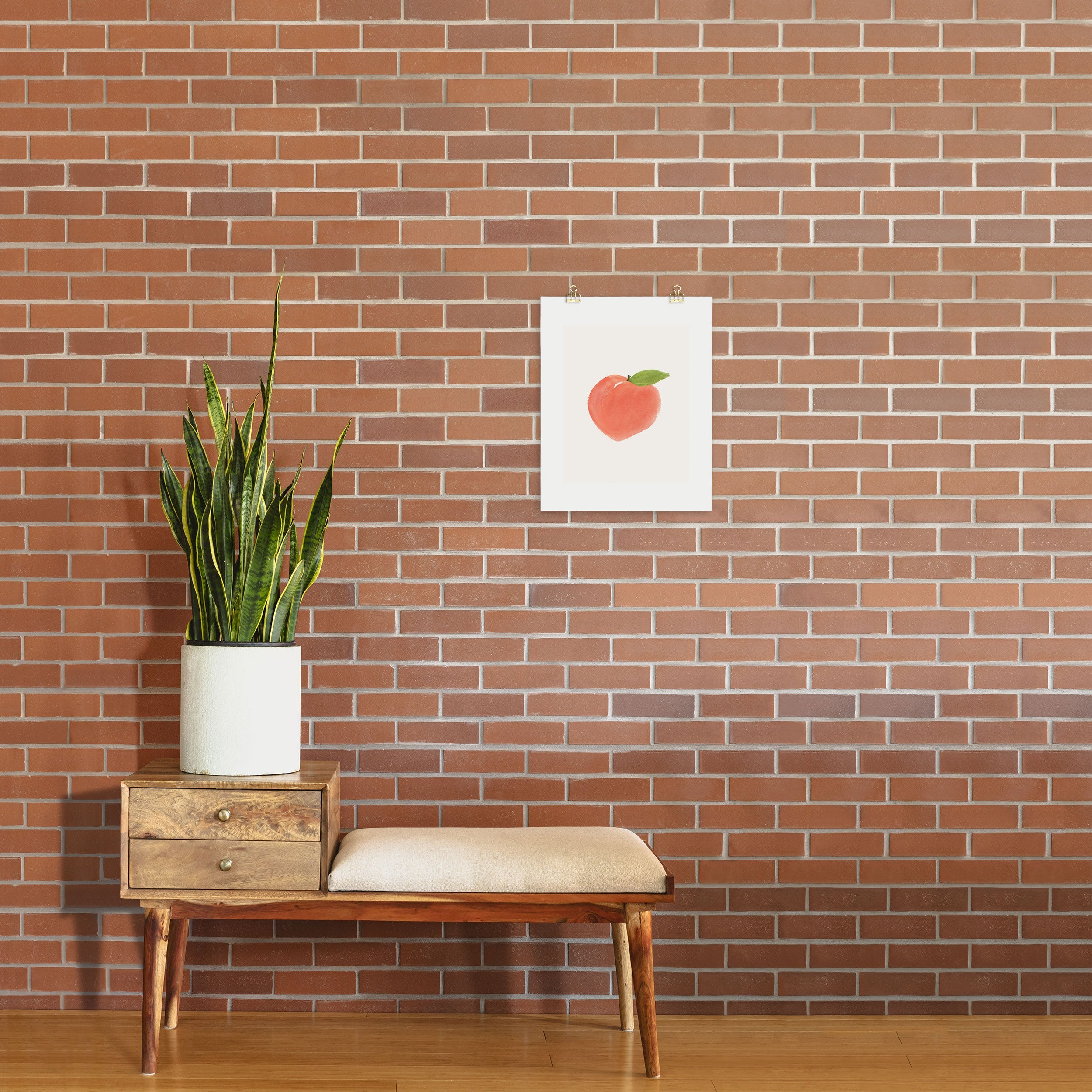 Intemporalis Peach Fruit Watercolor Painting Art Print