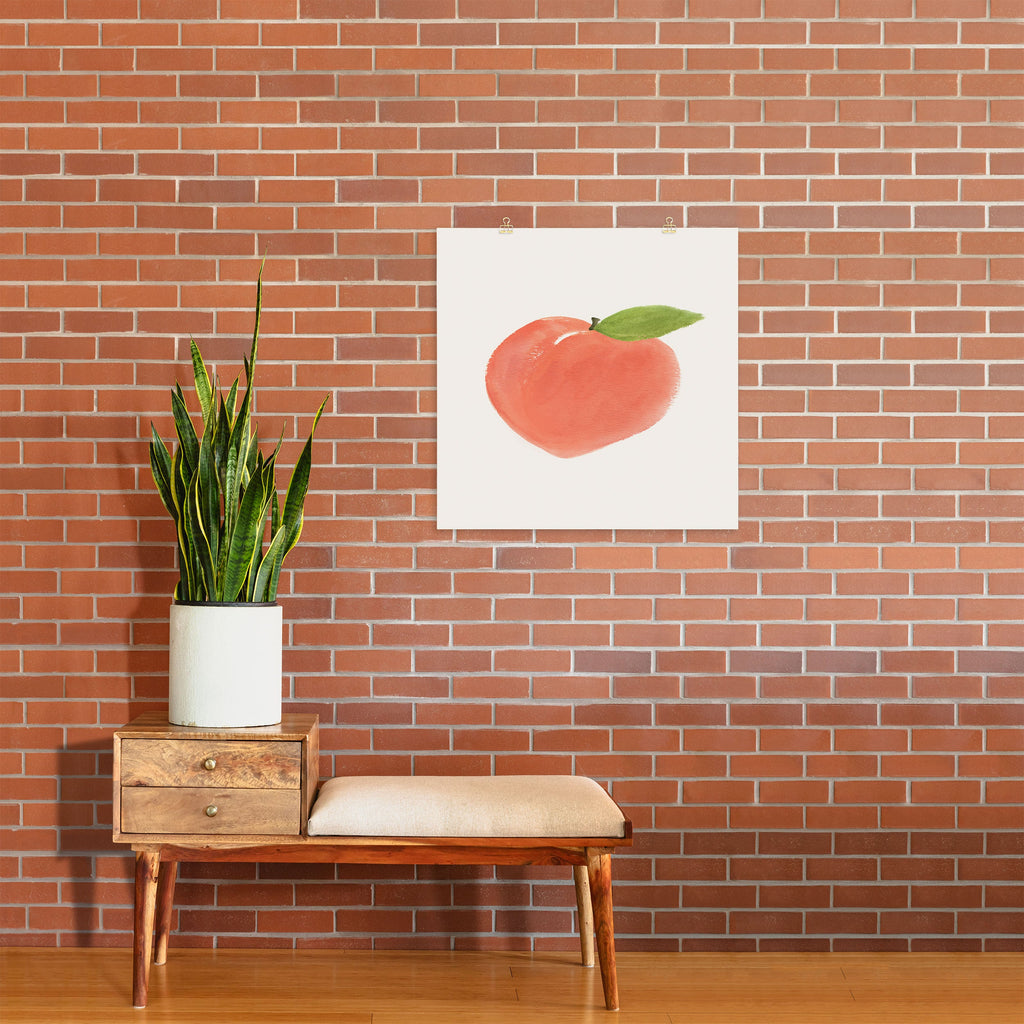 Intemporalis Peach Fruit Watercolor Painting Art Print