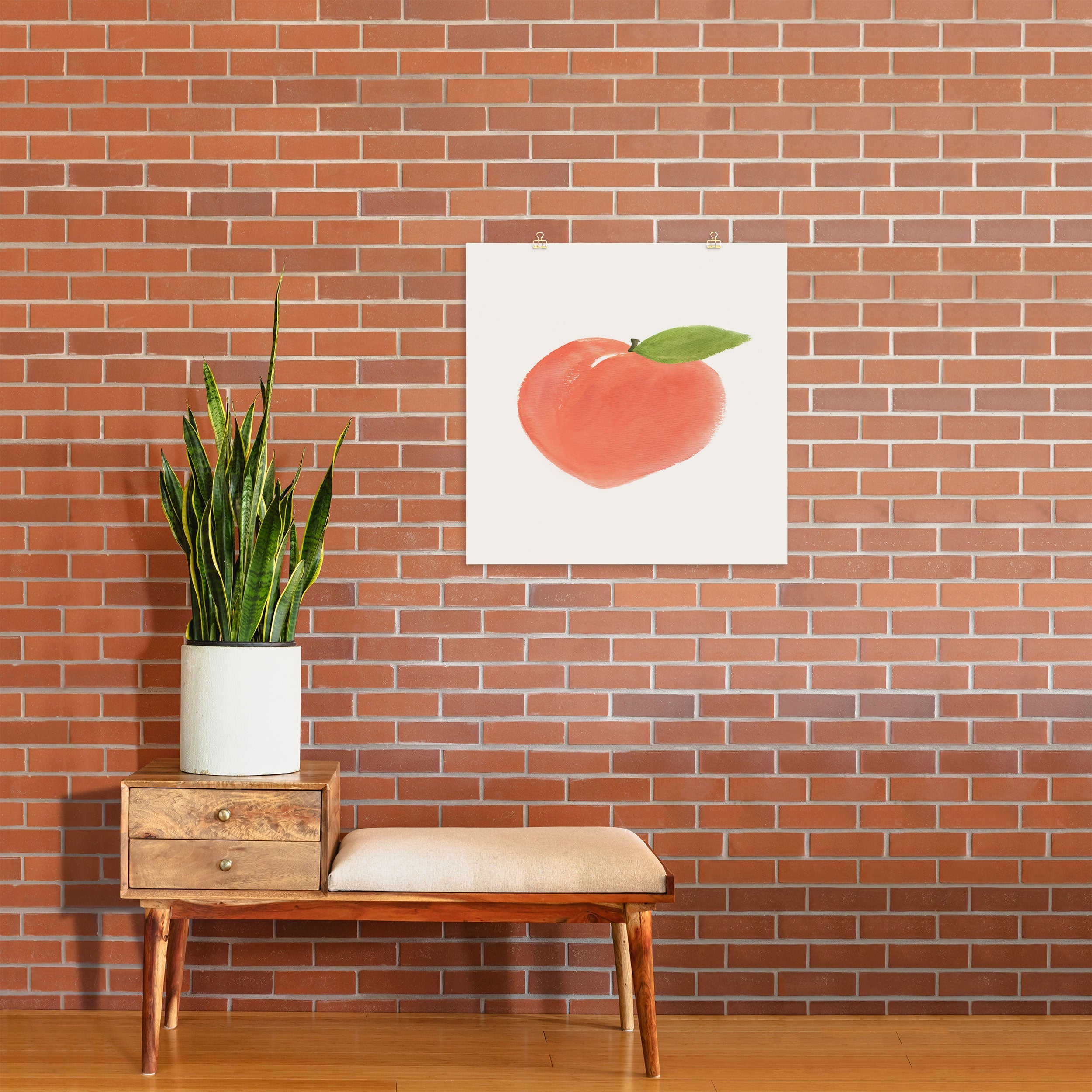 Intemporalis Peach Fruit Watercolor Painting Art Print