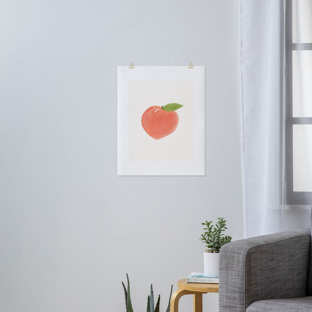 Intemporalis Peach Fruit Watercolor Painting Art Print
