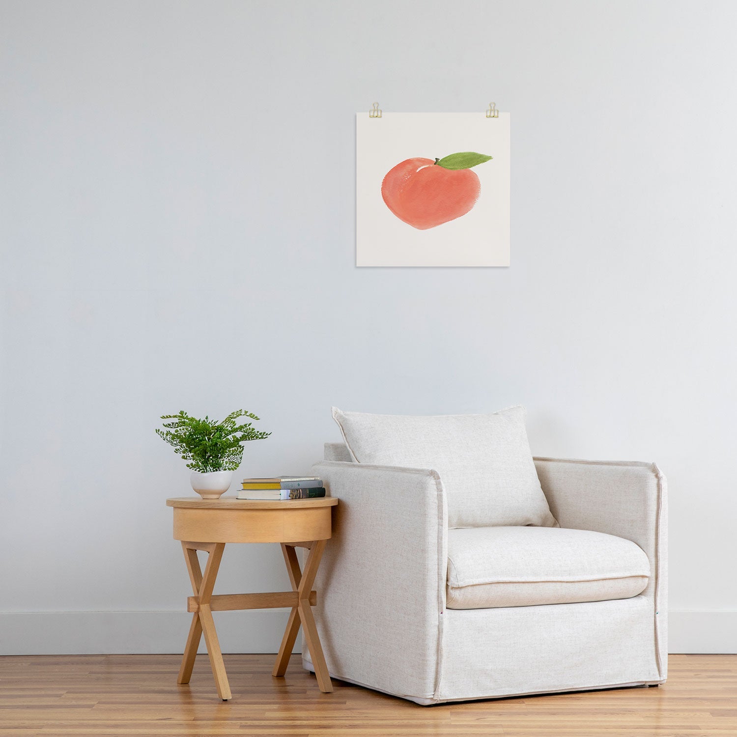 Intemporalis Peach Fruit Watercolor Painting Art Print