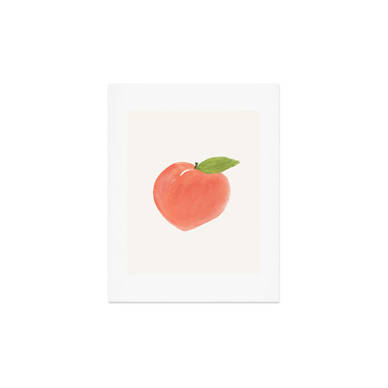 Intemporalis Peach Fruit Watercolor Painting Art Print