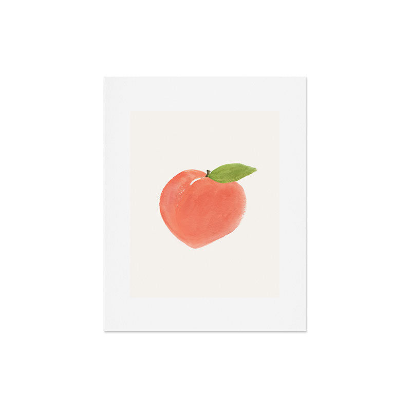 Intemporalis Peach Fruit Watercolor Painting Art Print
