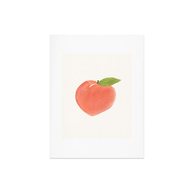 Intemporalis Peach Fruit Watercolor Painting Art Print