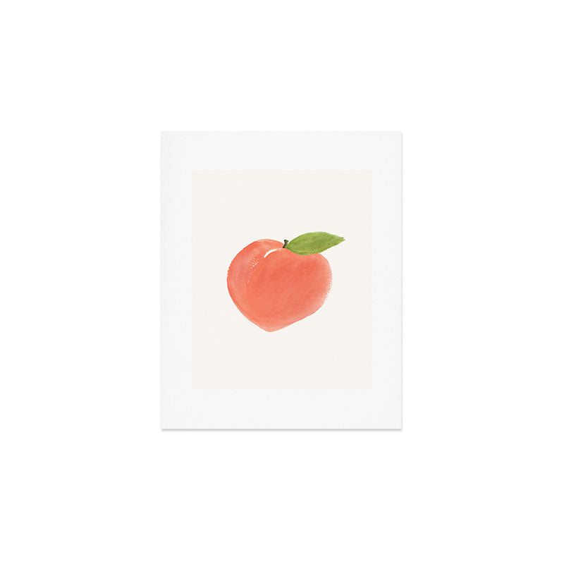 Intemporalis Peach Fruit Watercolor Painting Art Print