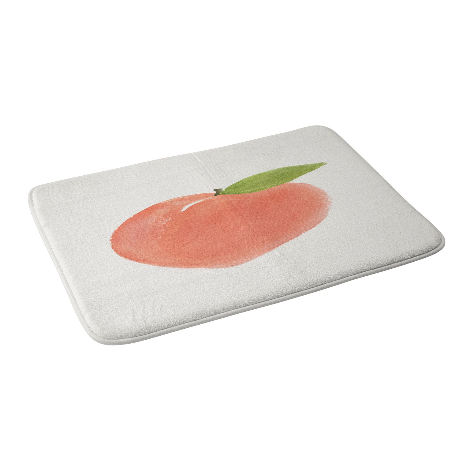 Intemporalis Peach Fruit Watercolor Painting Memory Foam Bath Mat