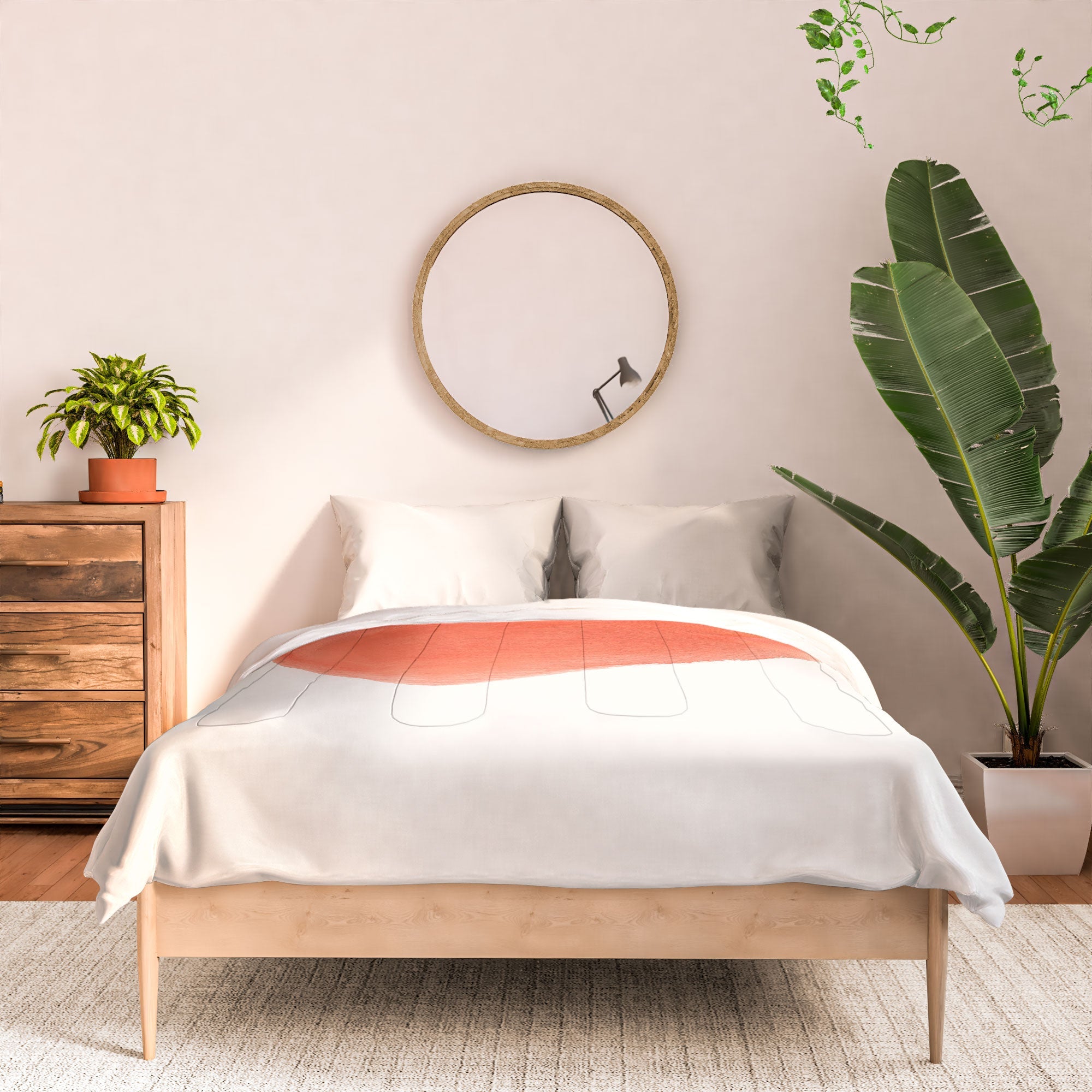 Intemporalis Peach Fruit Watercolor Painting Comforter