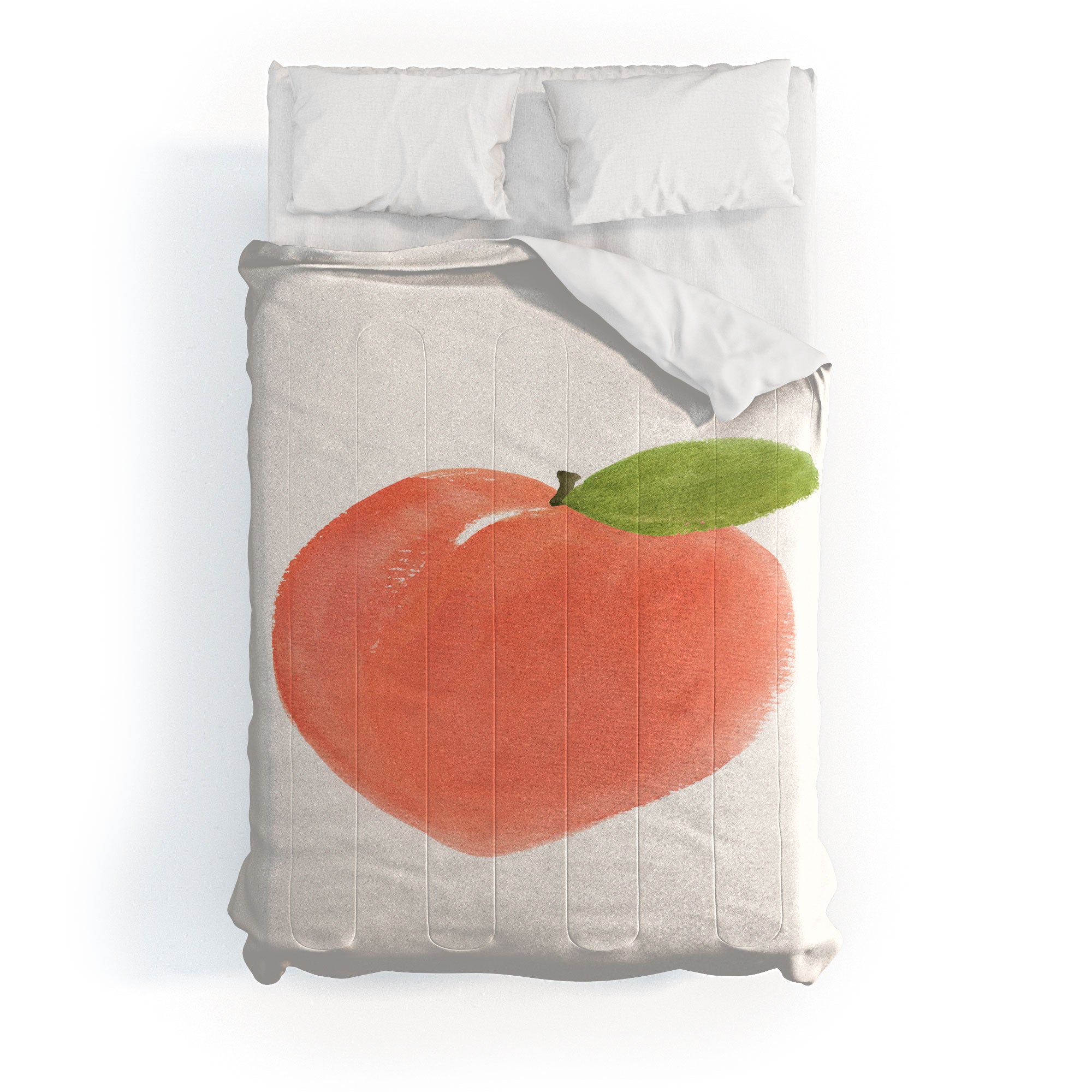 Intemporalis Peach Fruit Watercolor Painting Comforter