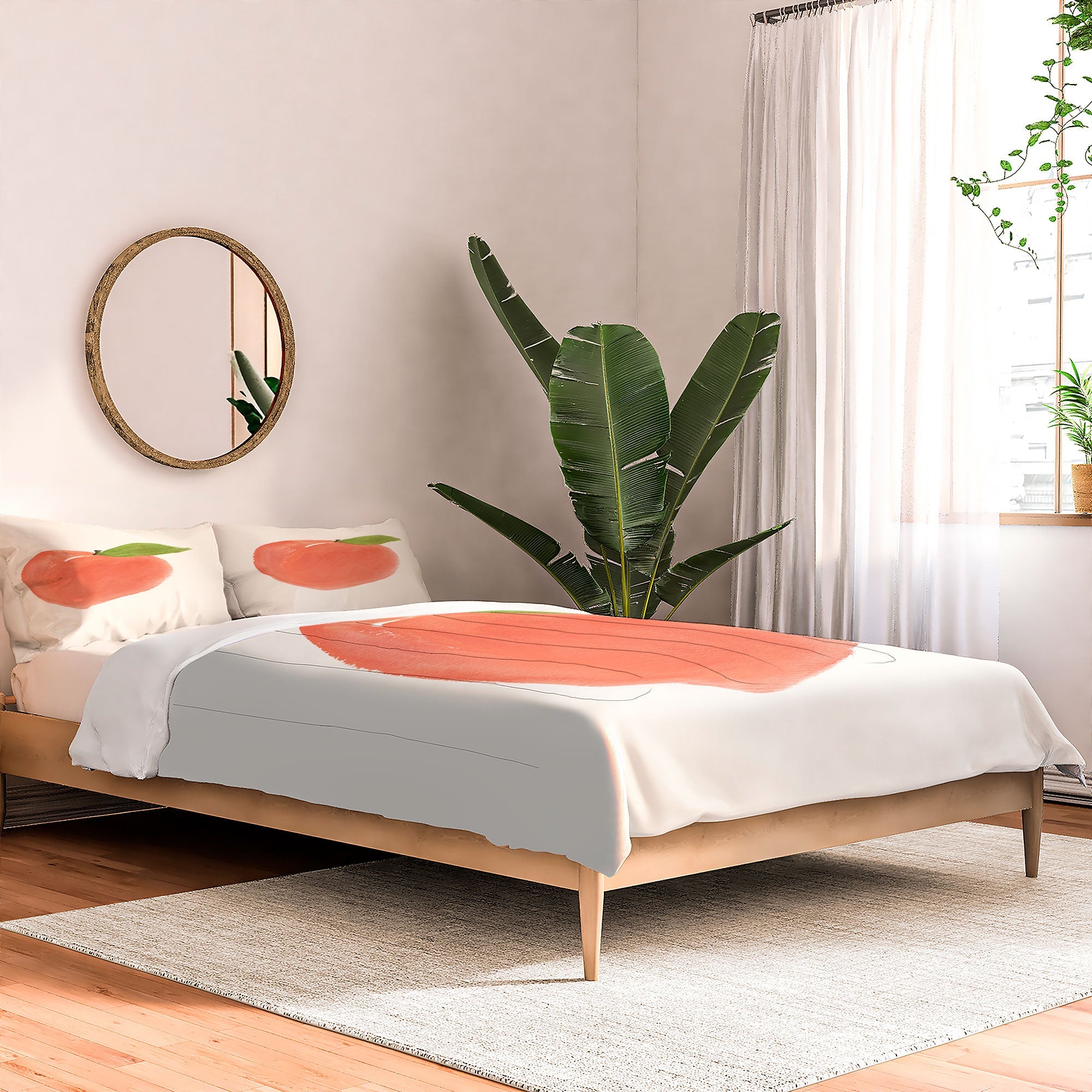Intemporalis Peach Fruit Watercolor Painting Comforter
