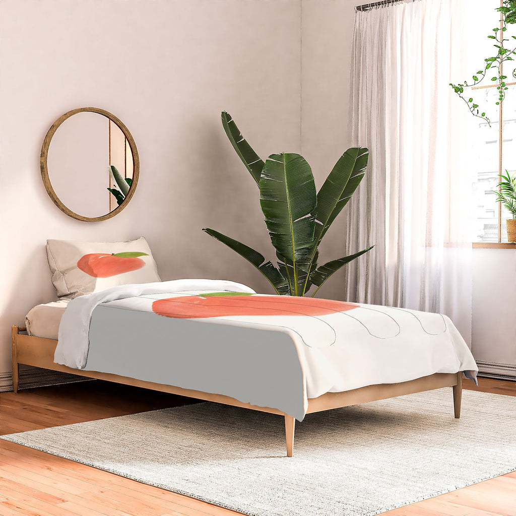 Intemporalis Peach Fruit Watercolor Painting Comforter